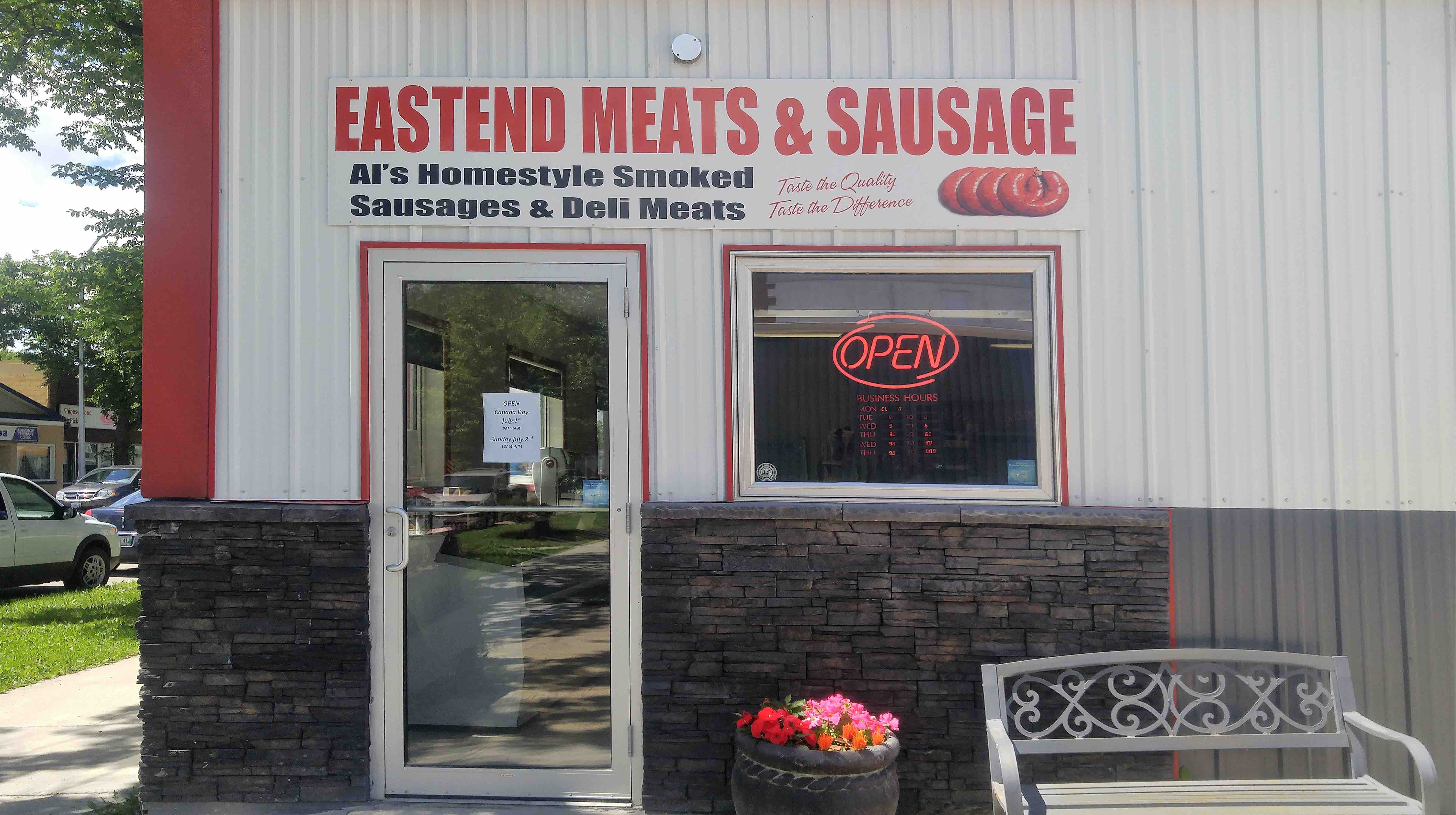 Eastend Meats & Sausage; Visit our Transcona shop today at 123 Regent Avenue East, Winnipeg R2C 0C2, MB. Open 9 AM – 6 PM: Tuesday – Saturday. Closed Monday.
